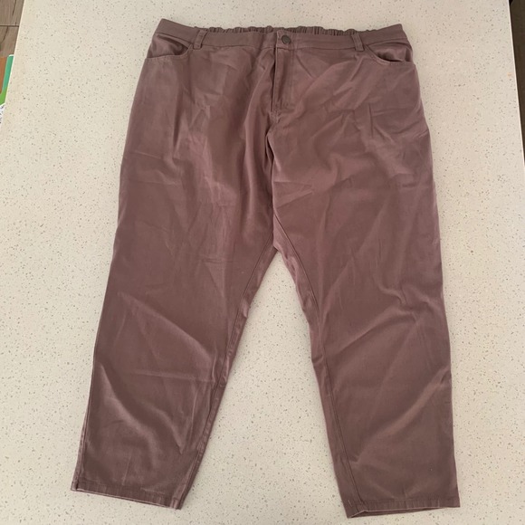 Pact Pants - Pact Womens XXXL Organic Cotton Stretch Twill Straight Leg Pants Mauve Brown